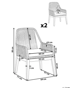 Sale Beliani Puutarhatuoli Beige 2 Kpl Olbia
