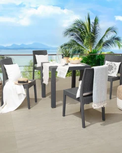 Ulkokalusteet<Beliani Puutarhatuoli Grafiitinharmaa 4 Kpl Fossano