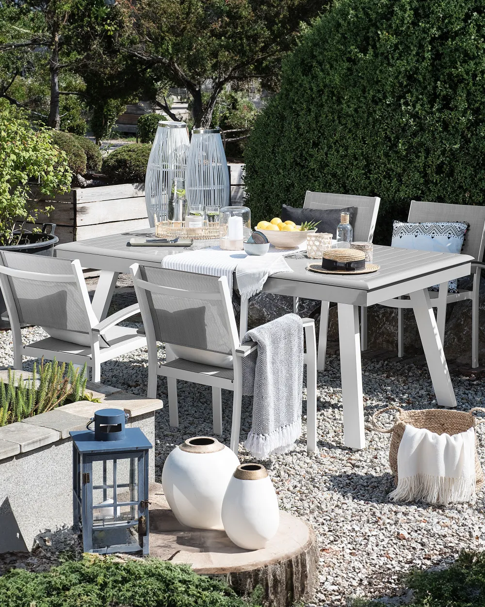 Ulkokalusteet<Beliani Puutarhatuoli Harmaa 4Kpl Pereta