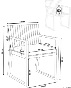 Best Beliani Puutarhatuoli Harmaalla Pehmusteella Sassari