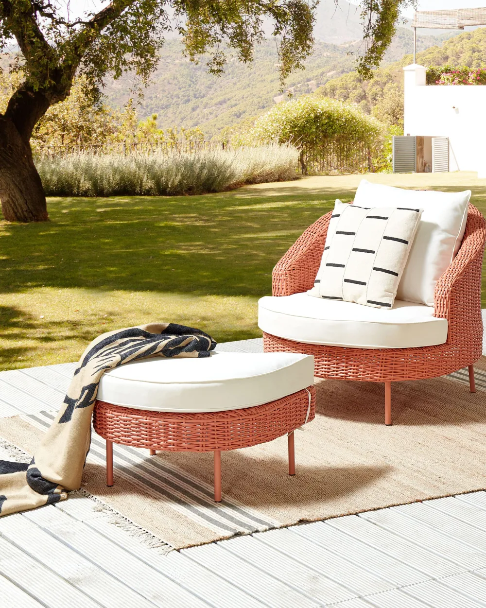 Ulkokalusteet<Beliani Puutarhatuoli Ja Rahi Polyrottinki Persikka Arcille