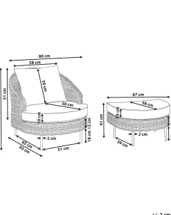 Ulkokalusteet<Beliani Puutarhatuoli Ja Rahi Polyrottinki Persikka Arcille