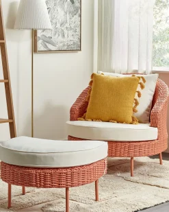 Ulkokalusteet<Beliani Puutarhatuoli Ja Rahi Polyrottinki Persikka Arcille