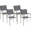 Tuolit<Beliani Puutarhatuoli Kangas Harmaa 4 Kpl Grosseto