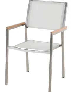 Hot Beliani Puutarhatuoli Kangas Valkoinen 6 Kpl Grosseto