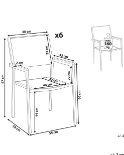 Hot Beliani Puutarhatuoli Kangas Valkoinen 6 Kpl Grosseto