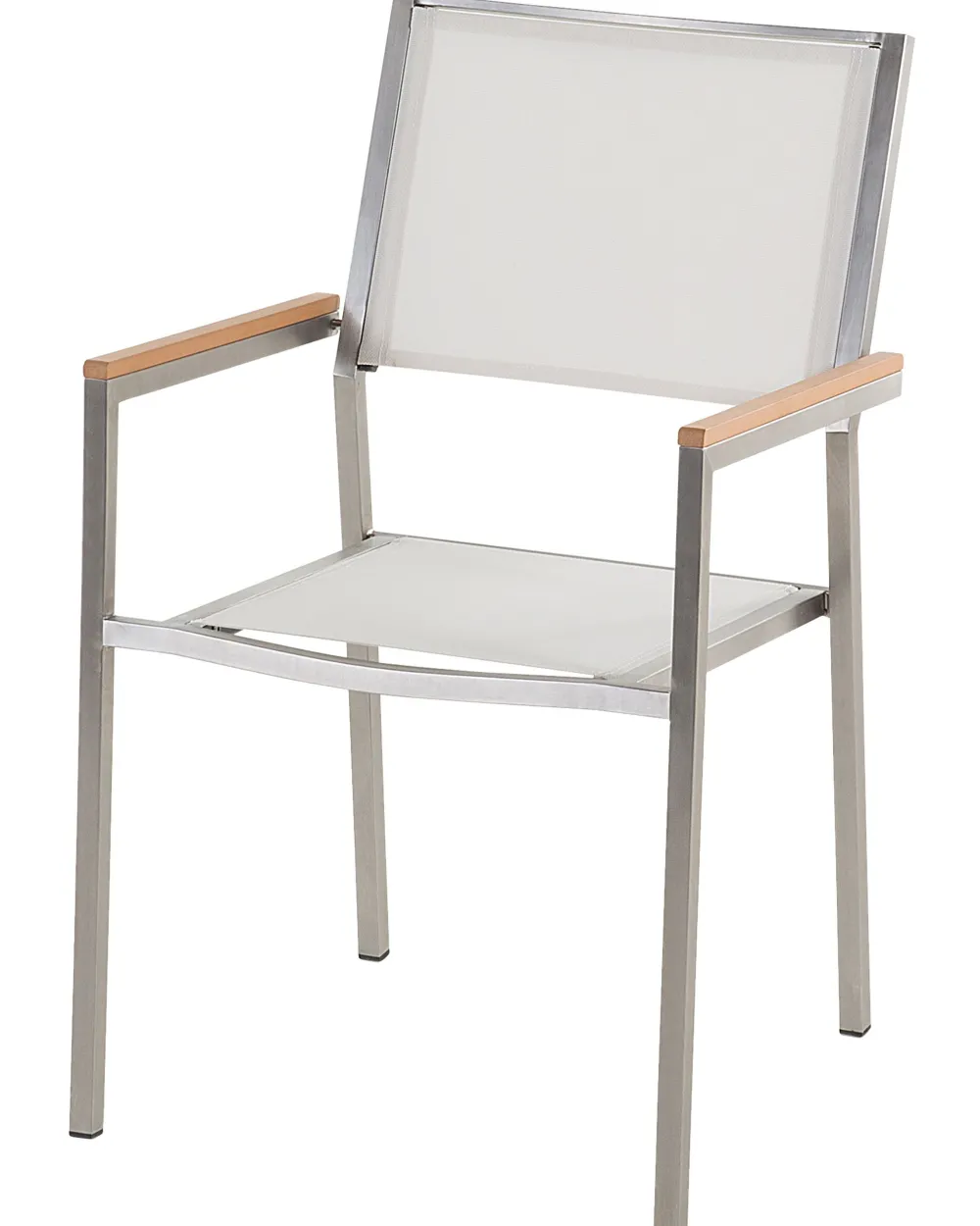 Tuolit<Beliani Puutarhatuoli Kangas Valkoinen 4 Kpl Grosseto