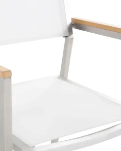 Tuolit<Beliani Puutarhatuoli Kangas Valkoinen 4 Kpl Grosseto