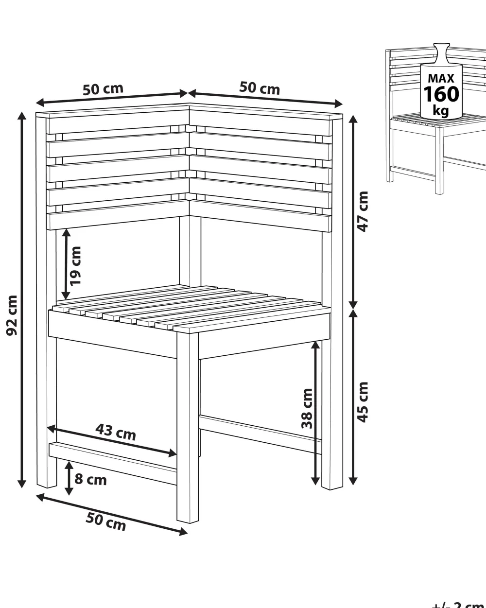 Ulkokalusteet<Beliani Puutarhatuoli Kulmaosa Akaasiapuinen Treia