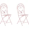 Flash Sale Beliani Puutarhatuoli Metalli Vaaleanpunainen 2 Kpl Albinia