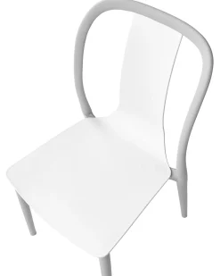 New Beliani Puutarhatuoli Muovi Valkoinen/Harmaa 4 Kpl Spezia