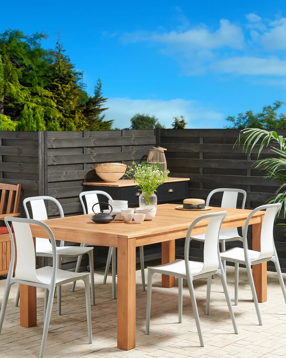 Ulkokalusteet<Beliani Puutarhatuoli Muovi Valkoinen/Harmaa 6 Kpl Spezia