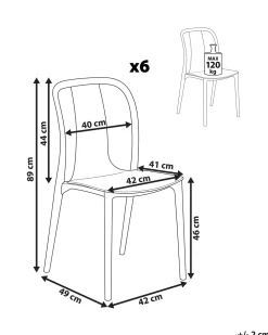 Ulkokalusteet<Beliani Puutarhatuoli Muovi Valkoinen/Harmaa 6 Kpl Spezia