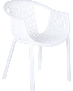 Ulkokalusteet<Beliani Puutarhatuoli Muovi Valkoinen 4 Kpl Napoli