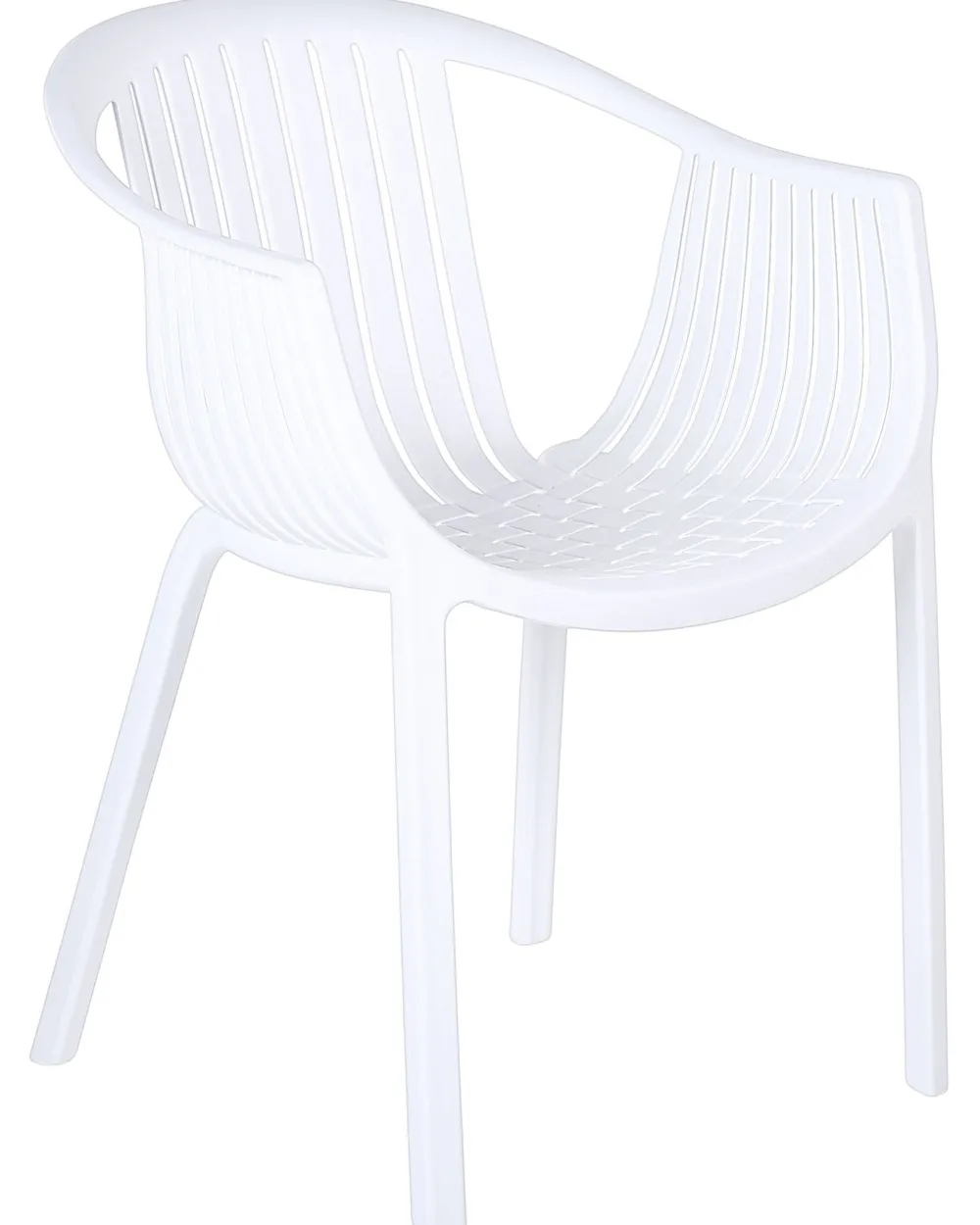 Ulkokalusteet<Beliani Puutarhatuoli Muovi Valkoinen 4 Kpl Napoli