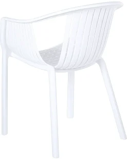 Ulkokalusteet<Beliani Puutarhatuoli Muovi Valkoinen 4 Kpl Napoli