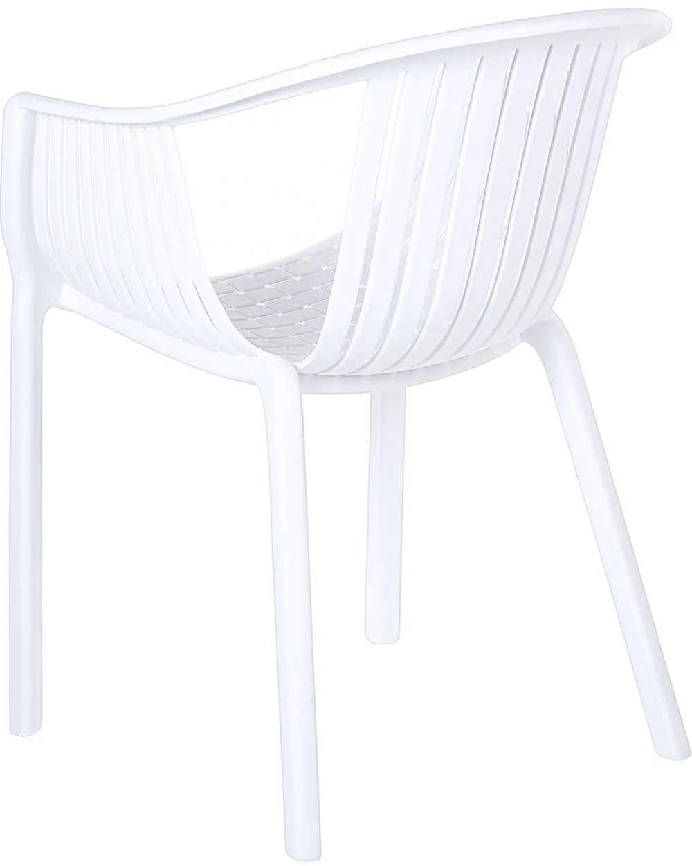 Ulkokalusteet<Beliani Puutarhatuoli Muovi Valkoinen 4 Kpl Napoli