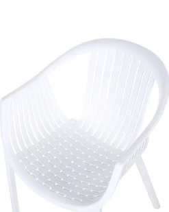 Ulkokalusteet<Beliani Puutarhatuoli Muovi Valkoinen 4 Kpl Napoli