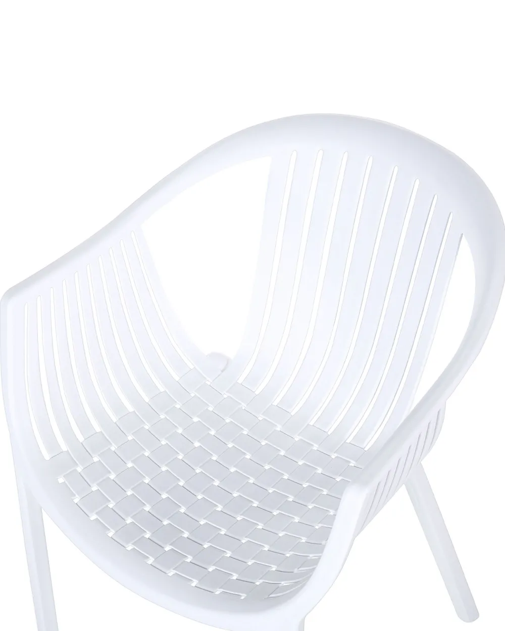 Ulkokalusteet<Beliani Puutarhatuoli Muovi Valkoinen 4 Kpl Napoli