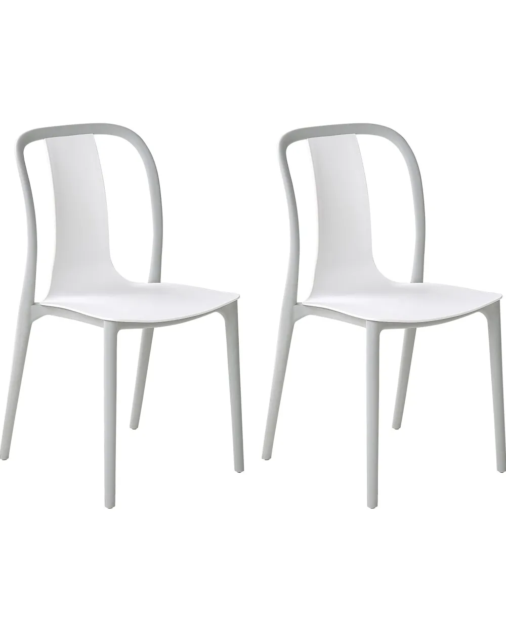 Hot Beliani Puutarhatuoli Muovi Valkoinen/Harmaa 2 Kpl Spezia