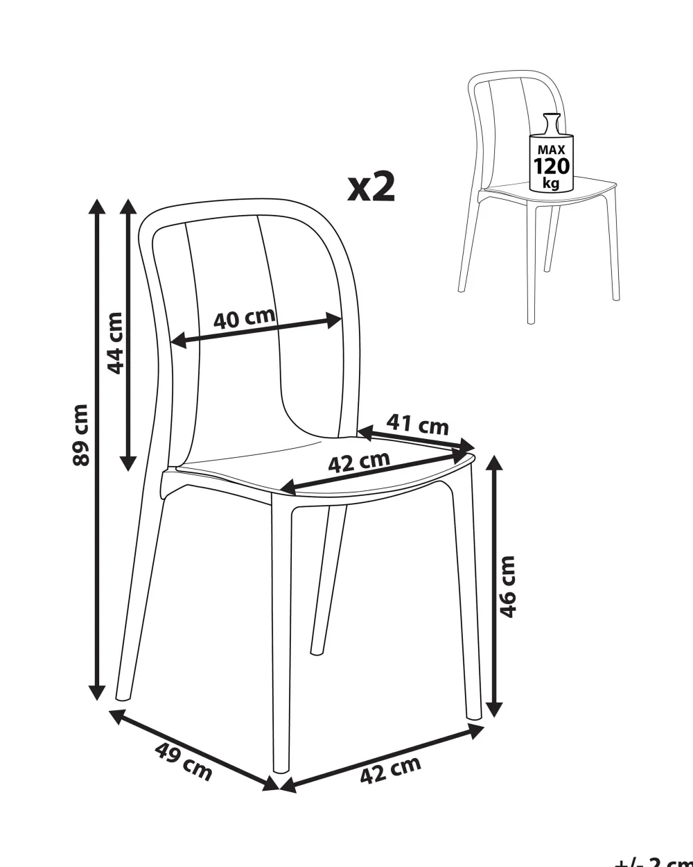 Hot Beliani Puutarhatuoli Muovi Valkoinen/Harmaa 2 Kpl Spezia