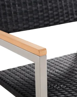 Ulkokalusteet<Beliani Puutarhatuoli Polyrottinki Musta 4 Kpl Grosseto