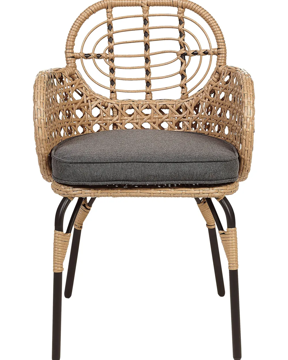 Ulkokalusteet<Beliani Puutarhatuoli Polyrottinki Luonnonvari/Harmaa 4 Kpl Pratello