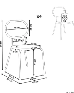 Flash Sale Beliani Puutarhatuoli Polyrottinki Luonnonvari 4 Kpl Pratello
