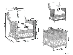 Tuolit<Beliani Puutarhatuoli Rahilla Rottinki Luonnonvari Ribolla