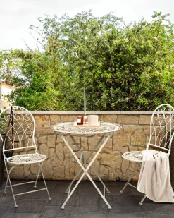 Clearance Beliani Puutarhatuoli Rauta Luonnonvalkoinen 2 Kpl Stiffe