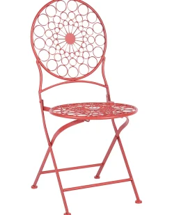 Ulkokalusteet<Beliani Puutarhatuoli Rauta Punainen 2 Kpl Scario