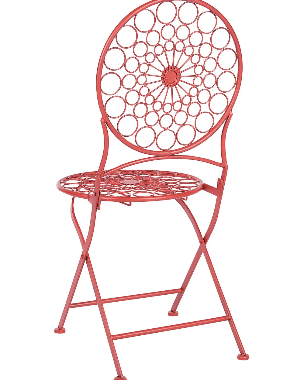 Ulkokalusteet<Beliani Puutarhatuoli Rauta Punainen 2 Kpl Scario