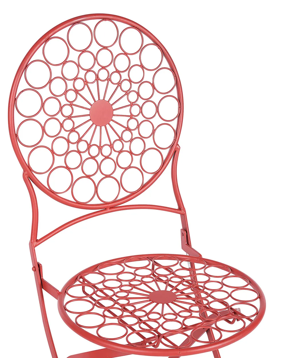Ulkokalusteet<Beliani Puutarhatuoli Rauta Punainen 2 Kpl Scario