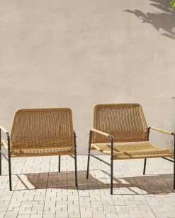 Hot Beliani Puutarhatuoli Rottinki Luonnonvari 2 Kpl Prasimo