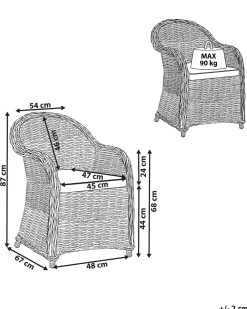 Tuolit<Beliani Puutarhatuoli Rottinki Luonnonvari Susua