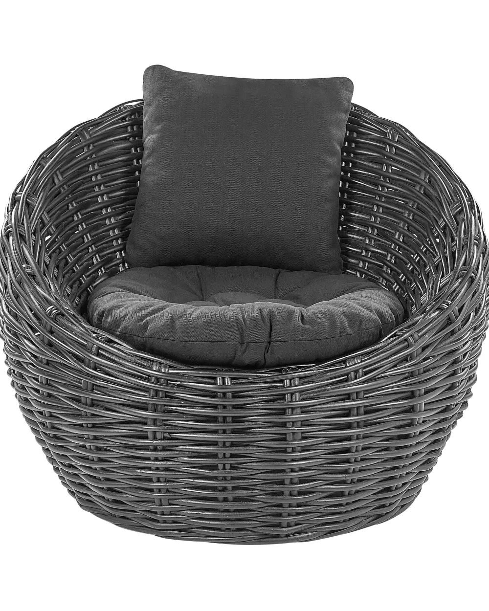 Tuolit<Beliani Puutarhatuoli Rottinki Musta Lerici