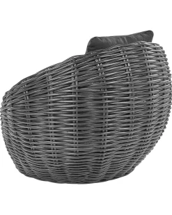 Tuolit<Beliani Puutarhatuoli Rottinki Musta Lerici