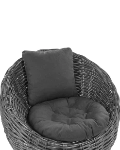 Tuolit<Beliani Puutarhatuoli Rottinki Musta Lerici