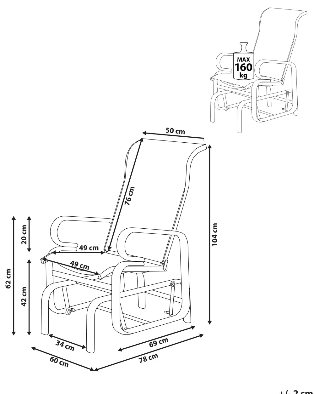 Ulkokalusteet<Beliani Puutarhatuoli Ruskea Borgio