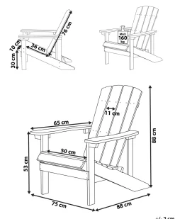 Hot Beliani Puutarhatuoli Sininen Adirondack
