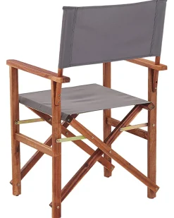 Clearance Beliani Puutarhatuoli Tumma Akasiapuu Vaihtokangas 2 Kpl Harmaa/Lehtikuvio 2 Kpl Cine