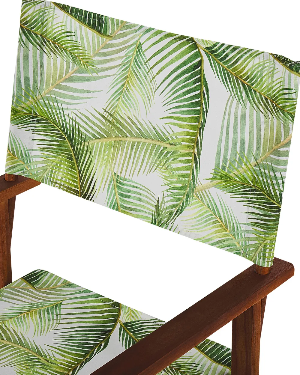 Ulkokalusteet<Beliani Puutarhatuoli Tumma Akasiapuu Vaihtokangas 2 Kpl Harmaa/Trooppinen Lehtikuvio 2 Kpl Cine