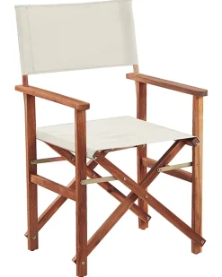 Ulkokalusteet<Beliani Puutarhatuoli Tumma Akasiapuu Vaihtokangas 2 Kpl Luonnonvalkoinen/Lehtikuosi 2 Kpl Cine