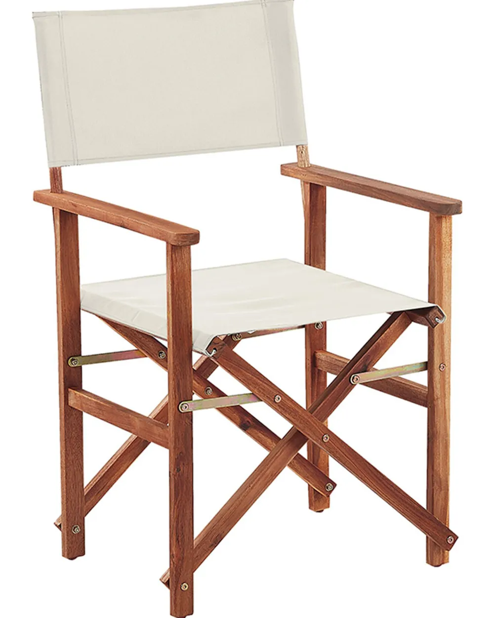 Ulkokalusteet<Beliani Puutarhatuoli Tumma Akasiapuu Vaihtokangas 2 Kpl Luonnonvalkoinen/Lehtikuosi 2 Kpl Cine