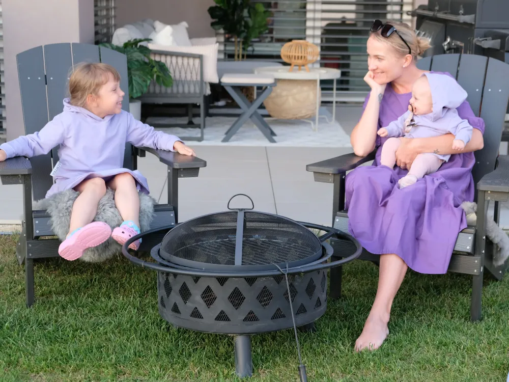 Cheap Beliani Puutarhatuoli Tummanharmaa Adirondack