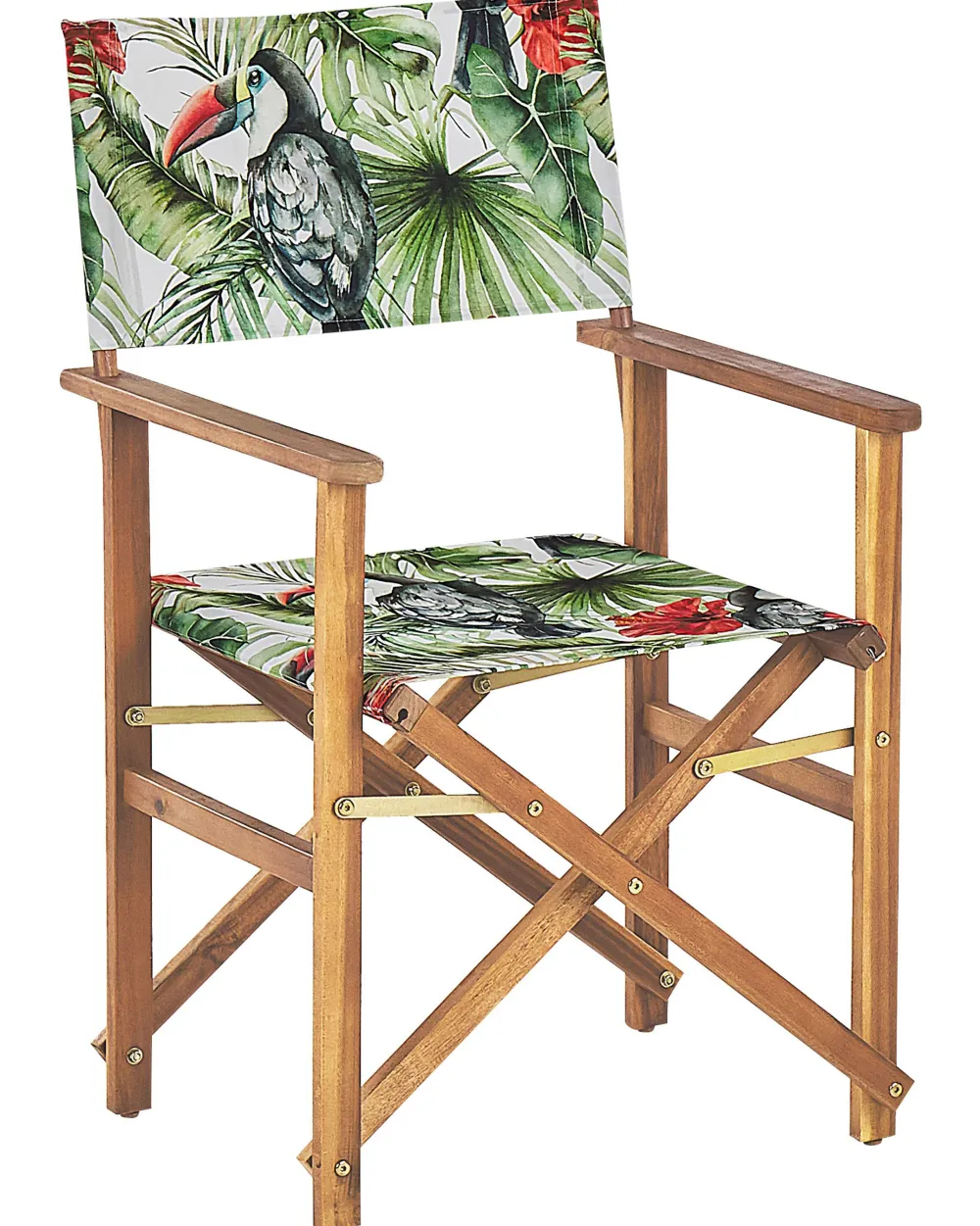 Ulkokalusteet<Beliani Puutarhatuoli Vaalea Akasiapuu Vaihtokangas 2 Kpl Luonnonvalkoinen/Tukaanikuvio 2 Kpl Cine