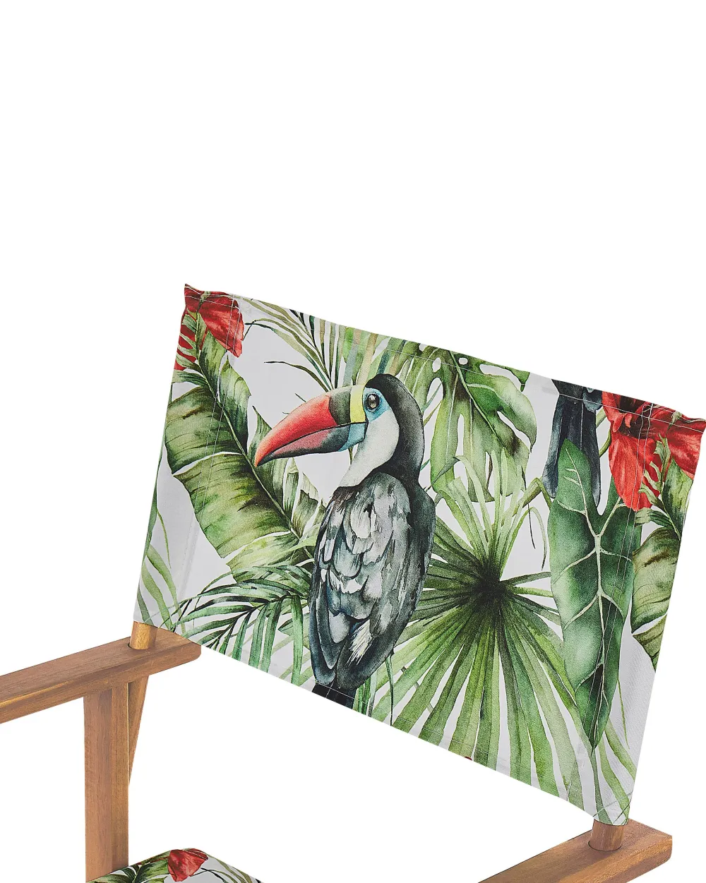 Ulkokalusteet<Beliani Puutarhatuoli Vaalea Akasiapuu Vaihtokangas 2 Kpl Luonnonvalkoinen/Tukaanikuvio 2 Kpl Cine