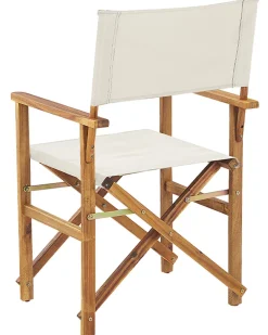 Ulkokalusteet<Beliani Puutarhatuoli Vaalea Akasiapuu Vaihtokangas 2 Kpl Luonnonvalkoinen/Tukaanikuvio 2 Kpl Cine