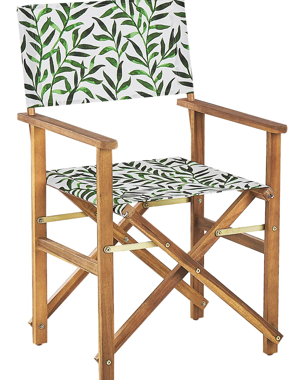 Ulkokalusteet<Beliani Puutarhatuoli Vaalea Akasiapuu Vaihtokangas 2 Kpl Harmaa/Lehtikuviot 2 Kpl Cine