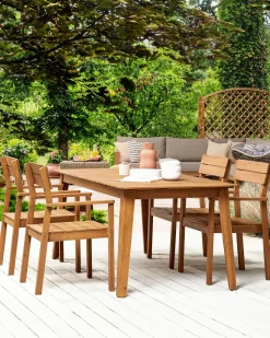 Ulkokalusteet<Beliani Puutarhatuoli Vaalea Akasiapuu 4 Kpl Fornelli